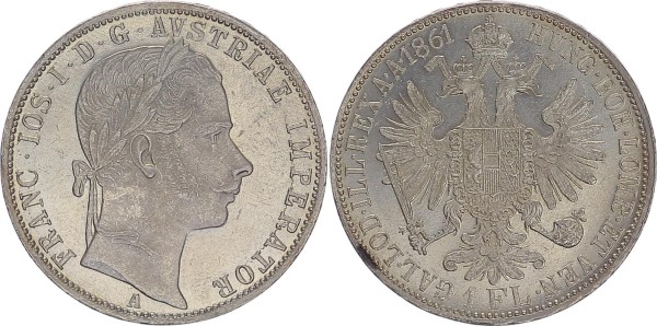 Österreich 1 Florin 1861 A Franz Josef I.