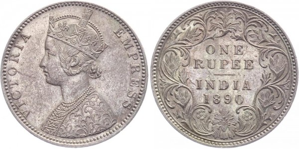 Britisch-Indien 1 Rupie 1890 - Victoria