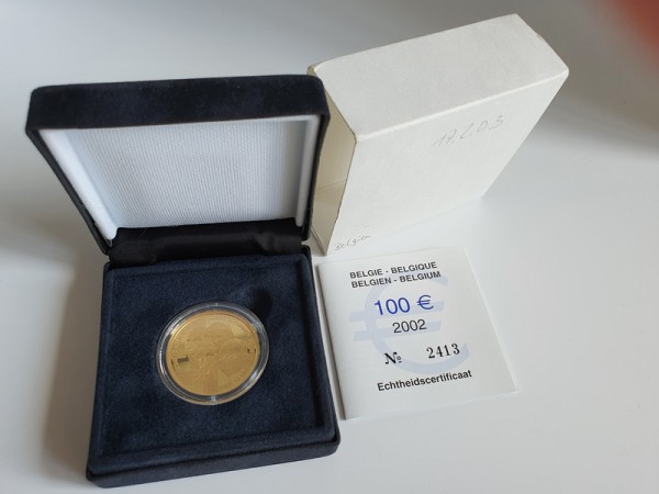 Belgien 100 Euro 2002  50. Jahrestag des EGKS-Vertrags (Konrad Adenauer, Robe...