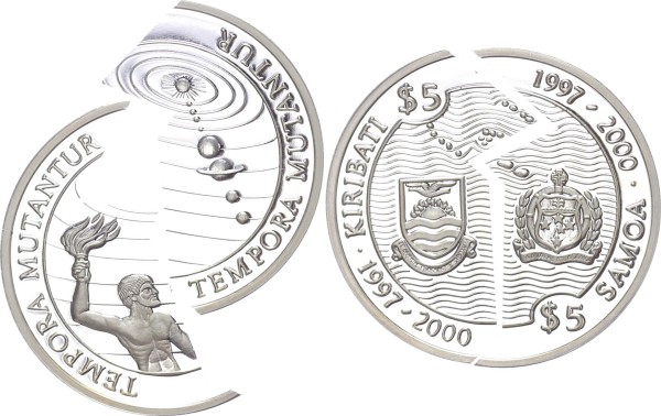 Kiribatia/Samoa 5 Dollars 1997 - 2 Part Coin