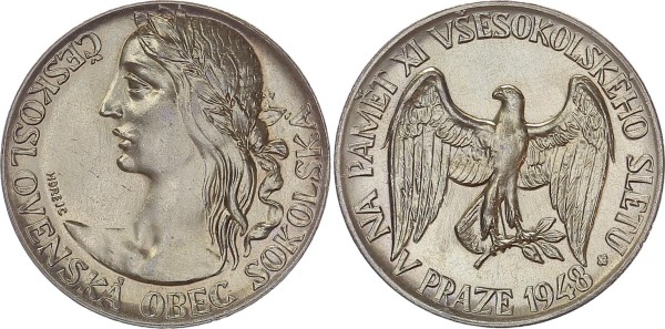 CSSR Medaille 1948 Horejc Jaroslav - Československá obec sokolská