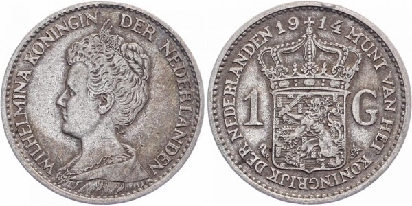 Niederlanden 1 Gulden 1914 - Wilhelmina