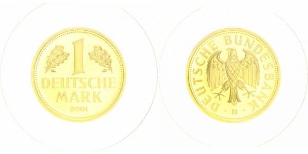 BRD 1 Mark 2001 D "Goldmark", Deutsche Mark