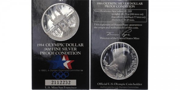 USA 1 Dollar 1984 San Francisco Olympiade 1984