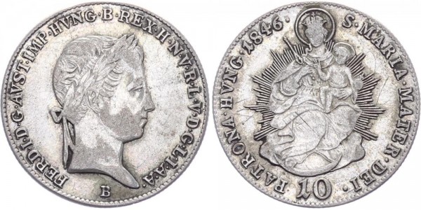 Österreich-Ungarn 10 Krajczar/Kreuzer 1846 B Ferdinand I. 1835-1851
