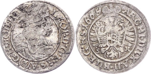 Habsburg 3 Kreuzer 1665 Breslau Leopold I. 1657-1705