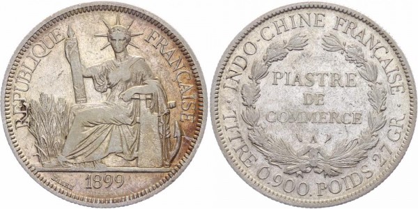 Französisch Indochina Piastre 1899 A Handelsmünze
