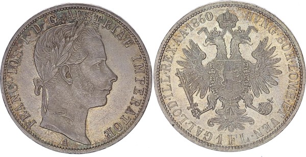 Österreich 1 Florin 1860 A Franz Josef I.