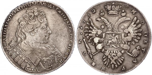 Russland Rubel 1732 - Anna Ivanovna 1730-1740