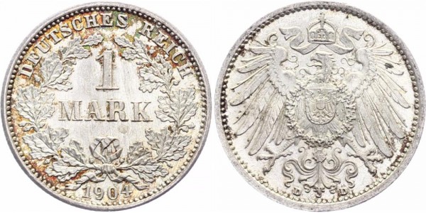 Kaiserreich 1 Mark 1904 D Kursmünze