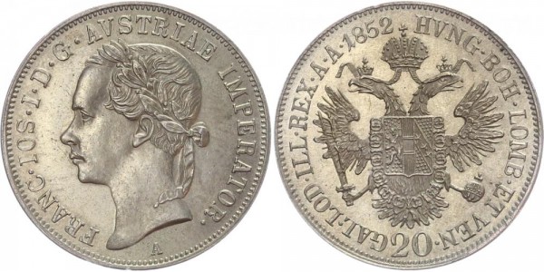Österreich 20 Kreuzer 1852 A Franz Josef