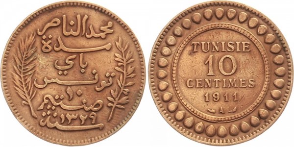 Tunesien 10 centimès 1911
