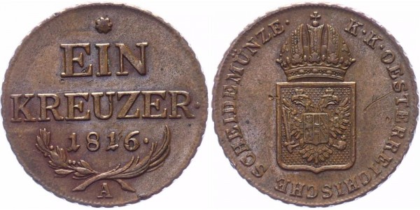 Österreich 1 Kreuzer 1816 A Kursmünze