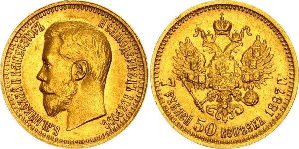 Russland 7,5 Rubel 1897 - Nikolaus II.