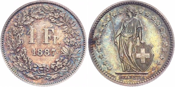 Schweiz 1 Franken 1883 B -