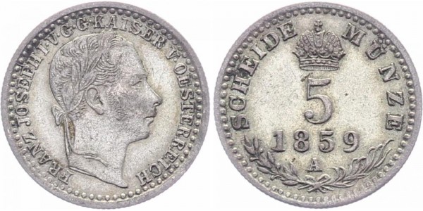 Österreich 5 Kreuzer 1859 A Franz Josef
