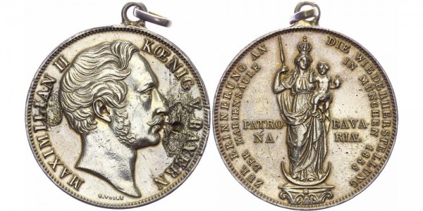 Bayern Doppelgulden 1855 - Maximilian II., Mariensäule