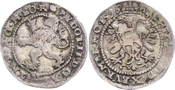 Habsburg Weissgroschen 1596 Kuttenberg Rudolph II., 1576-1612