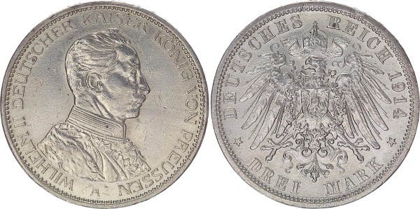 Preussen 3 Mark 1914 - Wilhelm II. 1888-1918