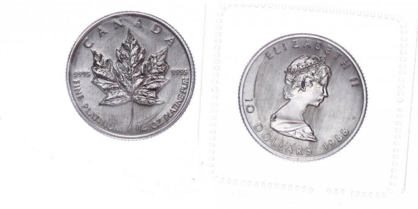 Kanada 10 Dollars (1/4 Oz Platin) 1988 - Maple Leaf