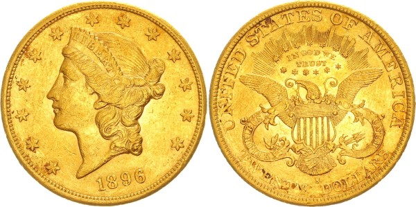 USA 20 Dollars 1896 S Liberty Head