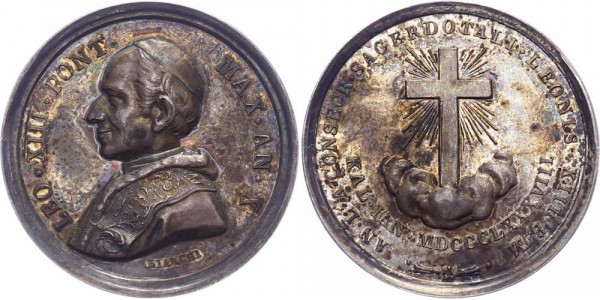 Vatikan Medaille 1888 - Auf sein 50-jähriges Priesterjubiläum