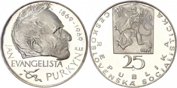 Tschechoslowakei 25 Kronen 1969 - Purkyne