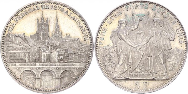 Schweiz 5 Franken 1876 - Schützentaler