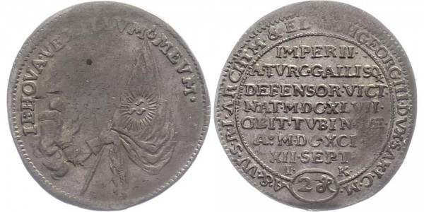 Sachsen 1/12 Taler, Doppelgroschen 1691 - Johann Georg III.