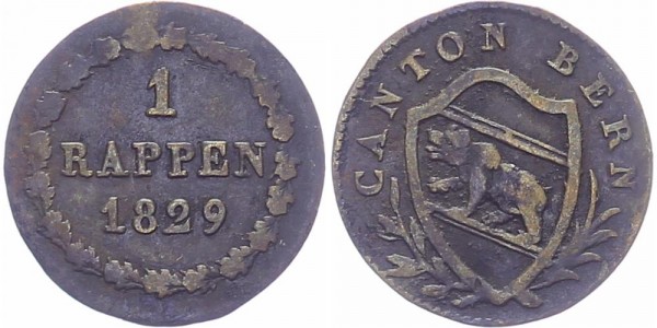 Schweiz 1 Rappen 1829 Bern Kanton