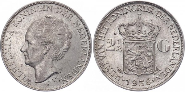 Niederlanden 2 ½ Gulden 1938 - Wilhelmina