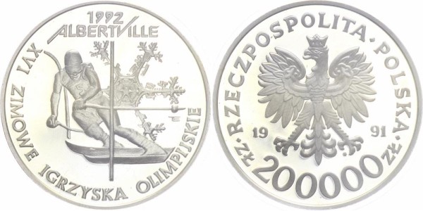 Polen 200000 Zlotych 1991 - Albertville Olympische Spiele