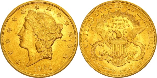USA 20 Dollars 1904 - Liberty Head
