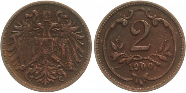 Österreich 2 Kreuzer 1900 - Kursmünze