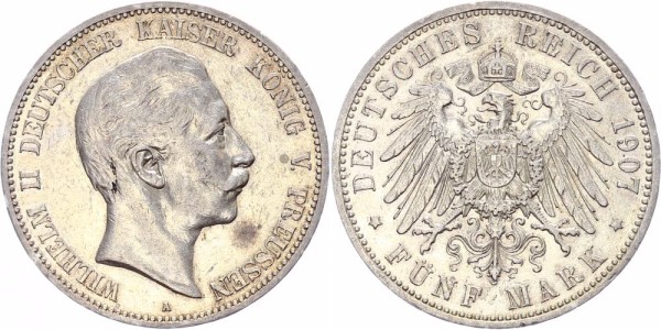 Preussen 5 Mark 1907 - Wilhelm II.