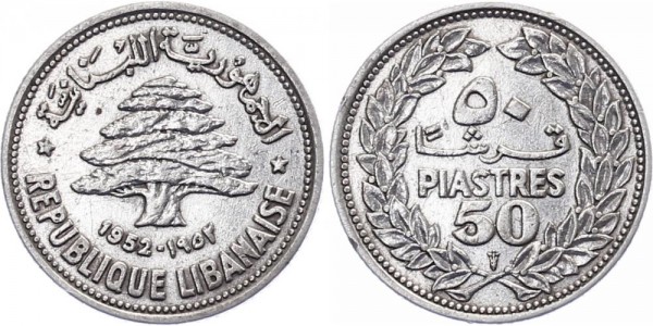 Libanon 50 Piastre 1952 - Kursmünze