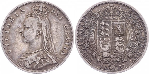 Großbritannien 1/2 Crown 1887 - Victoria 1837-1901