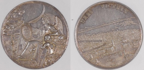 Italien Medaille 1686 Venedig Siege über die Türken, Marc Antonio Giustinian (1684-1688)