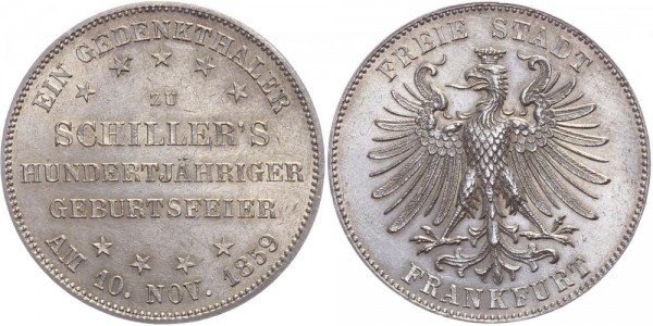 Frankfurt Taler 1859 - Schillers Geburtstag