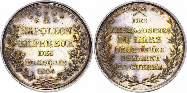 Braunschweig-Calenberg-Hannover Silbermedaille 1804 - Georg III., 1760-1820, Ausbeute der Harzer Gru