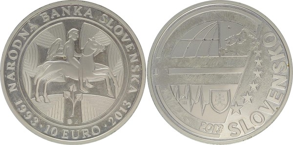 Slowakei 10 Euro 2013 20 Jahre Nationalbank der Slowakei