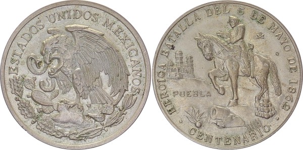 Mexiko Medaille o.J. Token - Centennial of Battle of Puebla / HEROICA BATALLA DEL 5 DE MAYO 1862 CEN