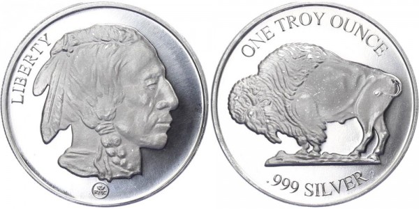 USA Silbermedaille One Troy Ounce - Buffalo/Indianer