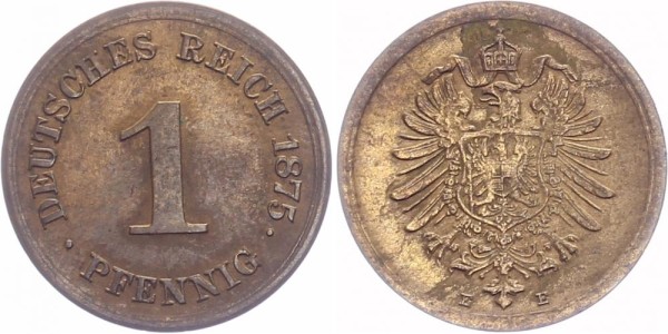 Kaiserreich 1 Pfennig 1875 E Kursmünze
