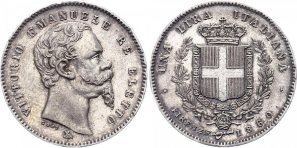 Italien 1 Lire 1860 Toskana Victor Emanuel II., 1849-1878