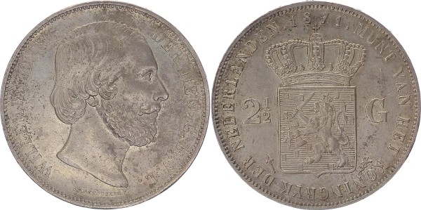 Niederlande 2 1/2 Gulden 1871 1871 Willem III.