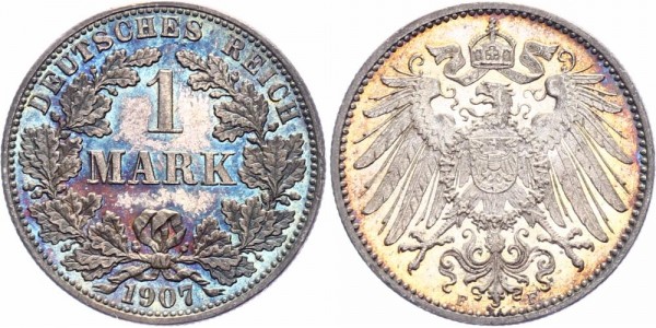 Kaiserreich 1 Mark 1907 F Kursmünze