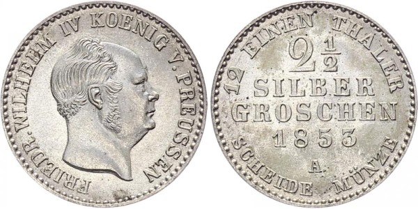 Preussen 2 1/2 Silbergroschen 1853 A Friedrich Wilhelm IV. 1840-1861