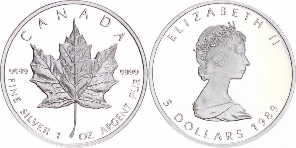 Kanada 5 Dollars 1989 - Maple Leaf
