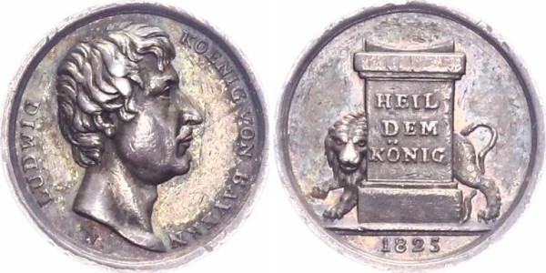 Bayern Silbermedaille 1825 - Ludwig I. 1825-1848, Regierungsantritt